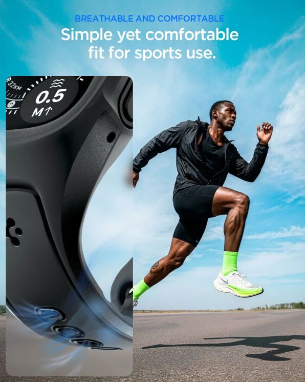 Ремешок Spigen Liquid Air Pro with Screen Protector для Apple Watch Ultra / Ultra 2 / Ultra 3 (49mm) ACS11416 - Black (304648B) Ремешок Spigen Liquid Air Pro with Screen Protector для Apple Watch Ultra / Ultra 2 / Ultra 3 (49mm) ACS11416 - Black: фото 14 из 17