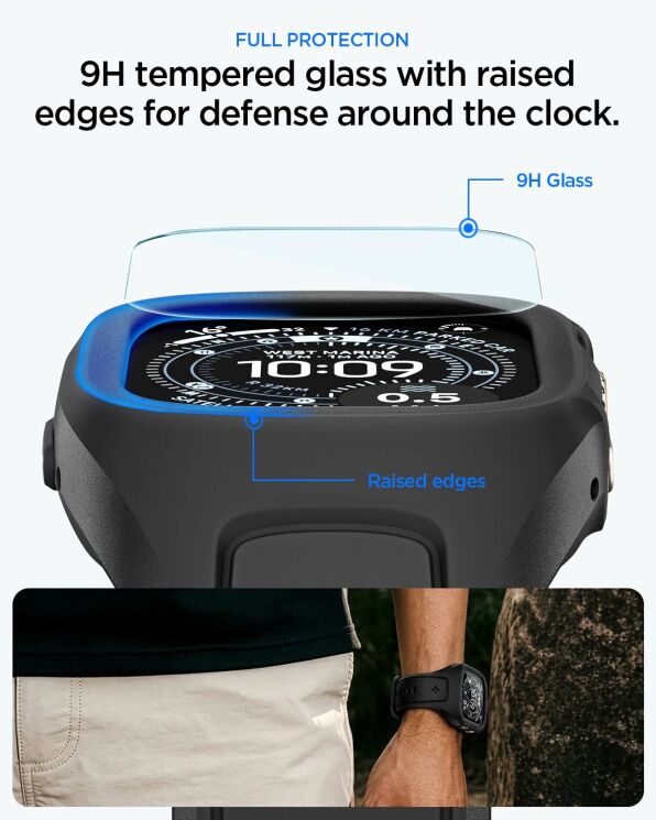 Ремешок Spigen Liquid Air Pro with Screen Protector для Apple Watch Ultra / Ultra 2 / Ultra 3 (49mm) ACS11416 - Black (304648B) Ремешок Spigen Liquid Air Pro with Screen Protector для Apple Watch Ultra / Ultra 2 / Ultra 3 (49mm) ACS11416 - Black: фото 12 из 17