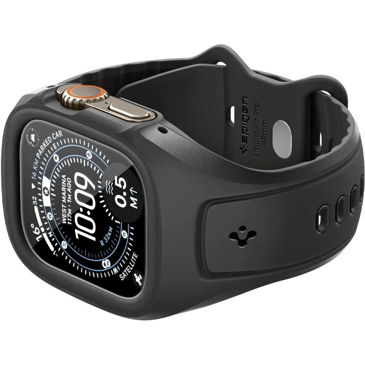 Ремешок Spigen Liquid Air Pro with Screen Protector для Apple Watch Ultra / Ultra 2 / Ultra 3 (49mm) ACS11416 - Black (304648B) Ремешок Spigen Liquid Air Pro with Screen Protector для Apple Watch Ultra / Ultra 2 / Ultra 3 (49mm) ACS11416 - Black: фото 7 из 17