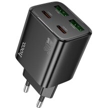 Сетевое зарядное устройство Hoco N56 30W 2C+2U - Black: фото 1 из 7