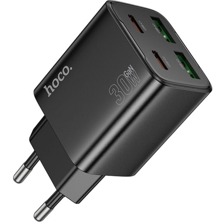 Сетевое зарядное устройство Hoco N56 30W 2C+2U - Black: фото 2 из 7