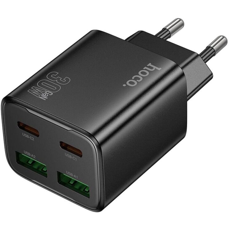 Сетевое зарядное устройство Hoco N56 30W 2C+2U - Black: фото 3 из 7