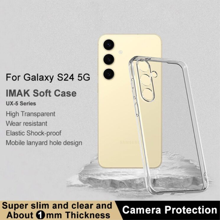Силиконовый чехол IMAK UX-5 Series для Samsung Galaxy S24 (S921) - Transparent: фото 3 из 11