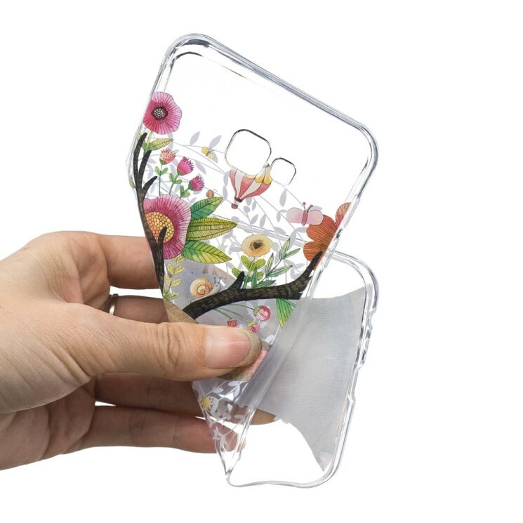 Силиконовый (TPU) чехол Deexe Pretty Glossy для Samsung Galaxy J4+ (J415) - Flowered Elk: фото 5 из 5