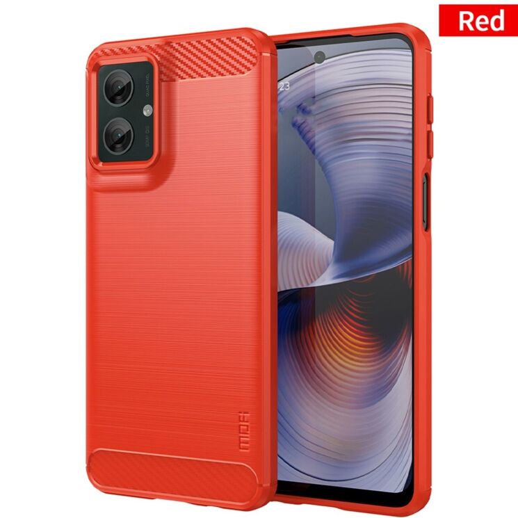 Силиконовый (TPU) чехол MOFI Carbon Fiber для Motorola Moto G55 - Red: фото 2 из 10