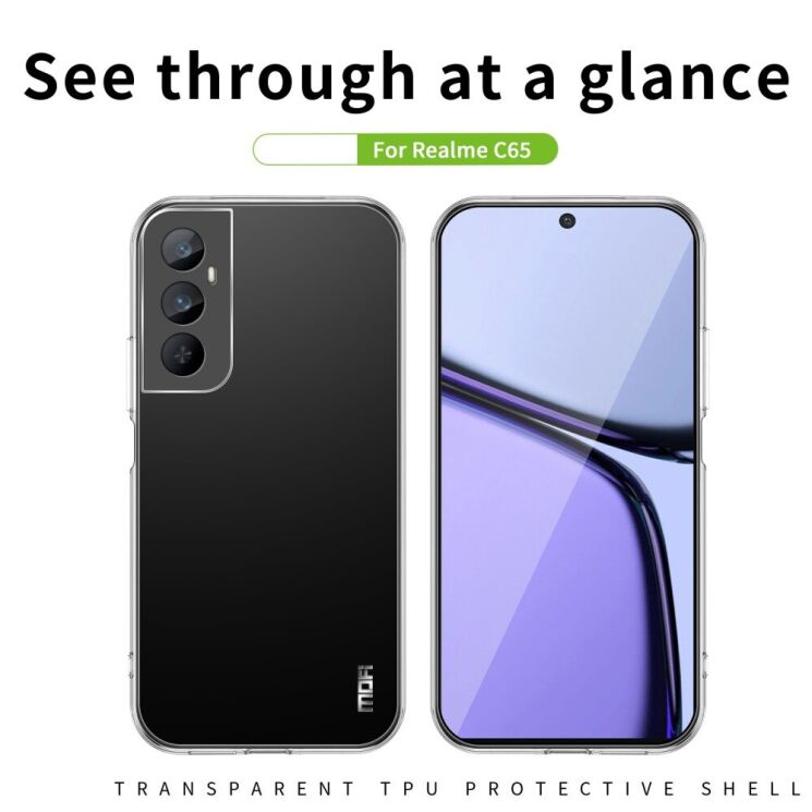 Силиконовый (TPU) чехол MOFI Thin Guard для Realme C65 - Transparent: фото 3 из 11
