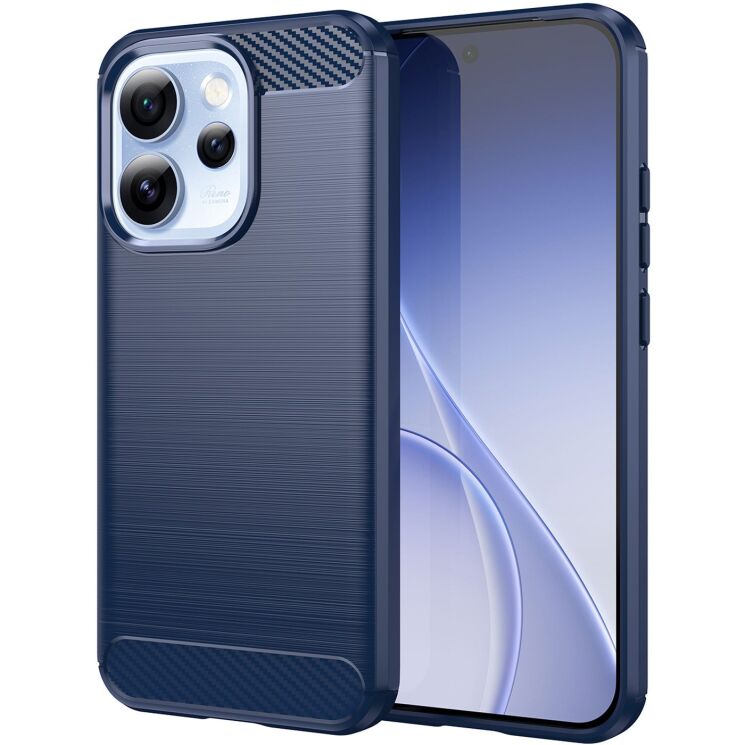 Силиконовый (TPU) чехол UniCase Carbon для OPPO Reno 15 Pro - Blue: фото 1 из 8