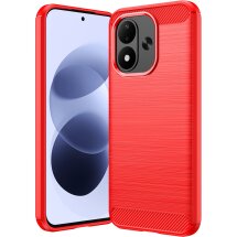 Силиконовый (TPU) чехол UniCase Carbon для Xiaomi Redmi Note 17 - Red: фото 1 из 9