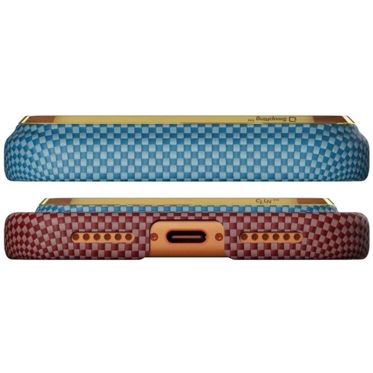 Ультратонкий чохол Pitaka Edge Case California Dream для iPhone 17 Pro Max (SCD1701PM) - Cyan / Orange: фото 5 з 11