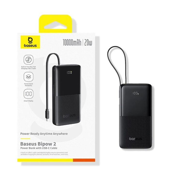 Зовнішній акумулятор Baseus Bipow 2 (20W) 10000mAh + кабель Type-C P10077101113-00 - Black: фото 22 з 23