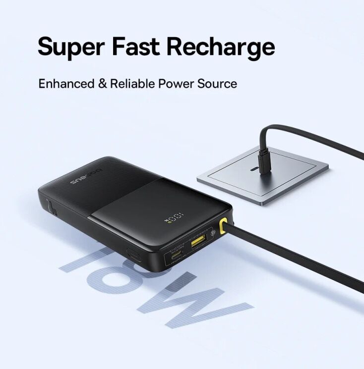Зовнішній акумулятор Baseus Bipow 2 (20W) 10000mAh + кабель Type-C P10077101113-00 - Black: фото 11 з 23