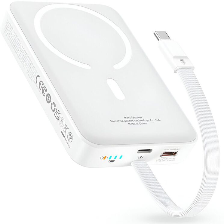 Зовнішній акумулятор Baseus Magnetic Mini 30W (10000mAh) P1002210B223-00 - White: фото 2 з 22