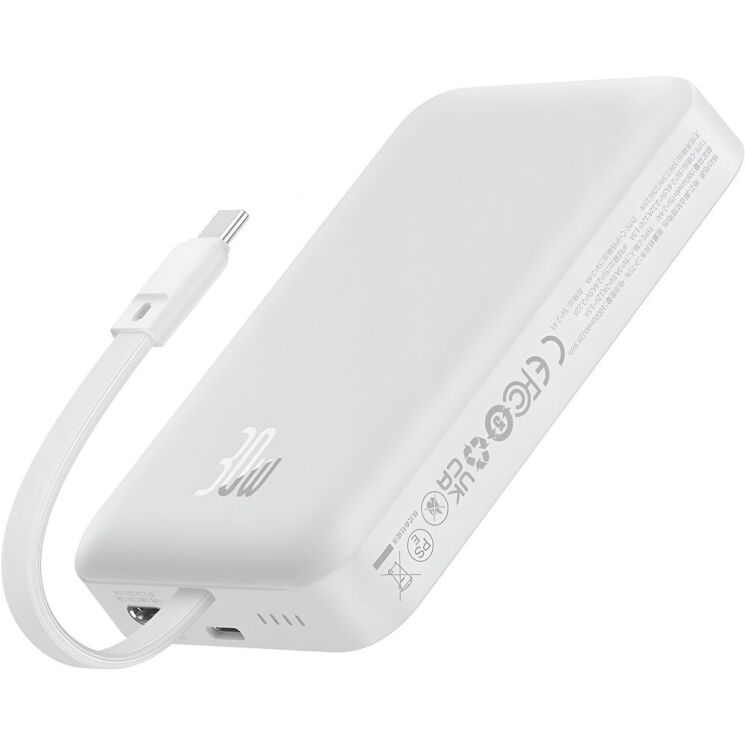 Зовнішній акумулятор Baseus Magnetic Mini 30W (10000mAh) P1002210B223-00 - White: фото 1 з 22