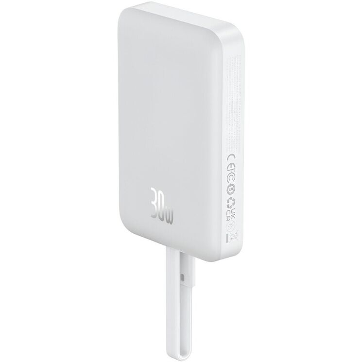 Зовнішній акумулятор Baseus Magnetic Mini 30W (10000mAh) P1002210B223-00 - White: фото 5 з 22