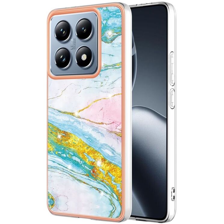 Захисний чохол Deexe Marble Case для Xiaomi 14T Pro - Light Green: фото 1 из 6