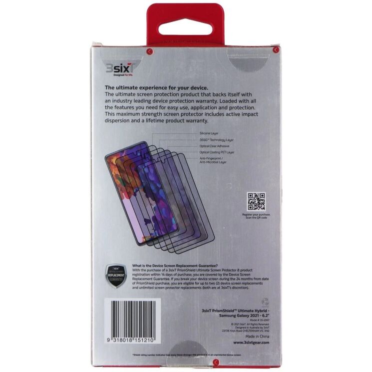 Захисна плівка 3SIXT PrismShield Hybrid для Samsung Galaxy S21 (G991) 3S-2067 - Black: фото 2 з 2