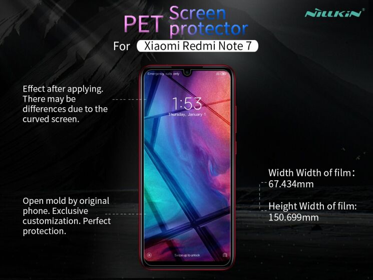 Защитная пленка NILLKIN Crystal для Xiaomi Redmi Note 7: фото 12 из 13