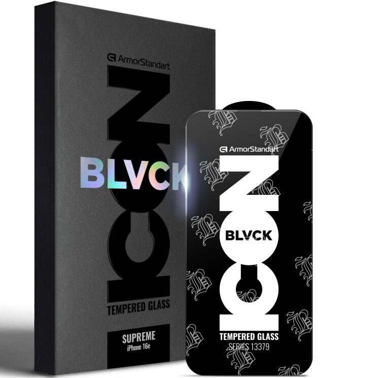 Захисне скло ArmorStandart Supreme Black Icon 2.5D для Apple iPhone 16e - Black: фото 1 з 12