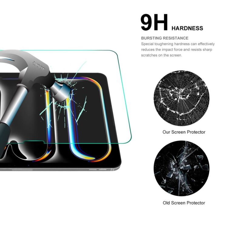 Захисне скло HAT PRINCE 0.33mm 2.5D для Apple iPad Pro 11 (2024) - Transparent: фото 4 з 9