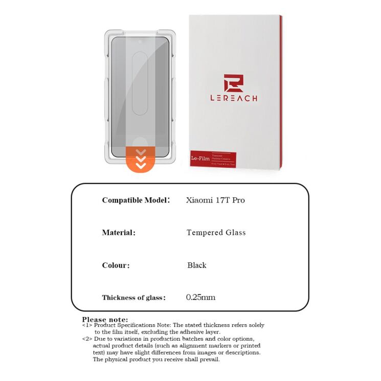 Защитное стекло LEREACH Privacy Tempered Glass для Xiaomi 17T Pro - Black (422346B) Защитное стекло LEREACH Privacy Tempered Glass для Xiaomi 17T Pro - Black: фото 13 из 13