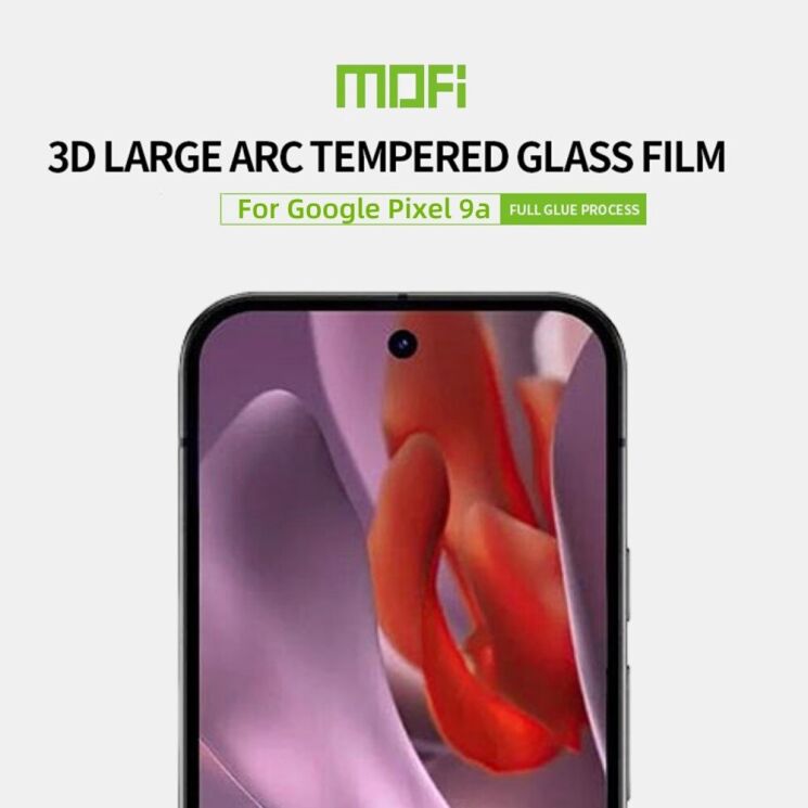 Защитное стекло MOFI Full Glue Protect для Google Pixel 9a - Black: фото 2 из 10