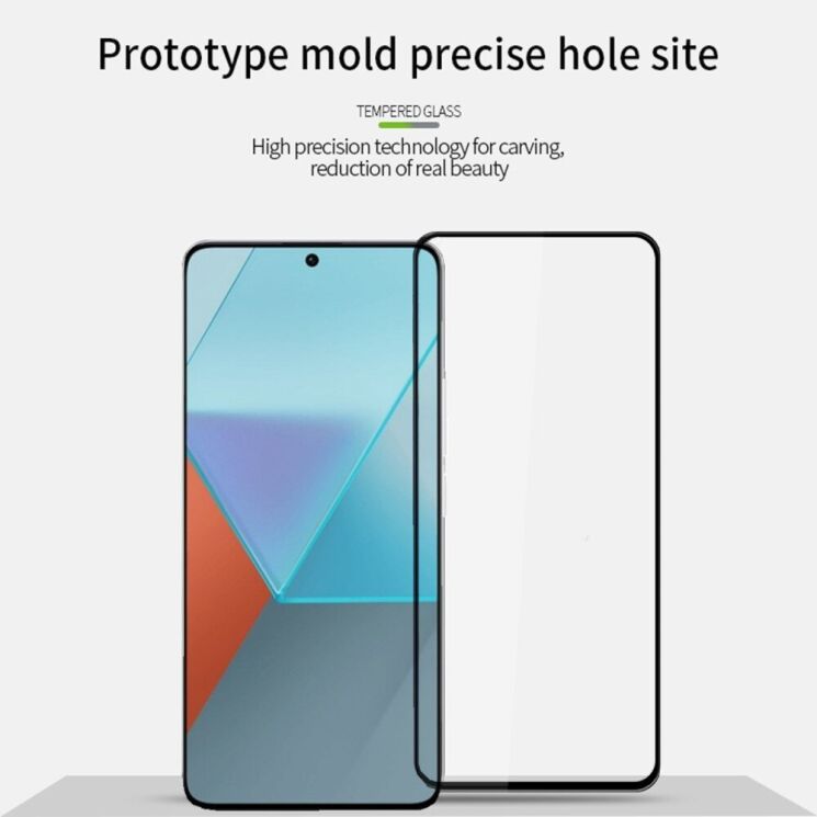Защитное стекло MOFI Full Glue Protect для Xiaomi Redmi Note 13 5G / 13 Pro 5G - Black: фото 6 из 13