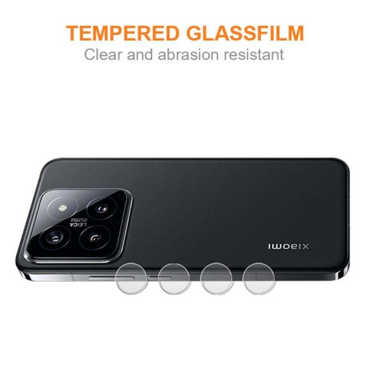 Защитное стекло на камеру AMORUS Lens Protector для Xiaomi 14 Pro: фото 4 из 7