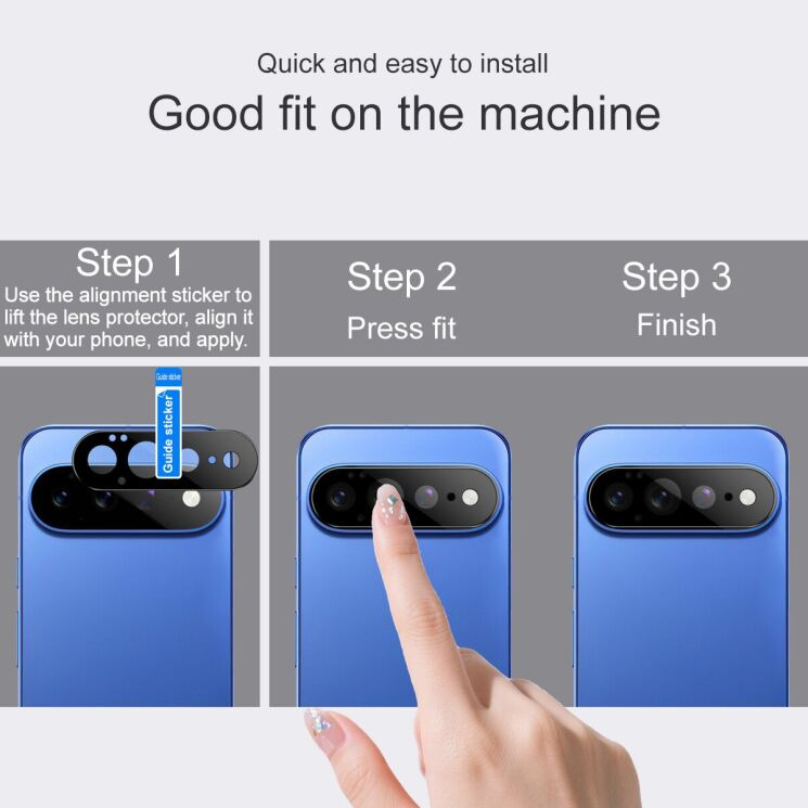 Защитное стекло на камеру IMAK Black Glass Lens для Google Pixel 11 Pro XL - Black: фото 4 из 7