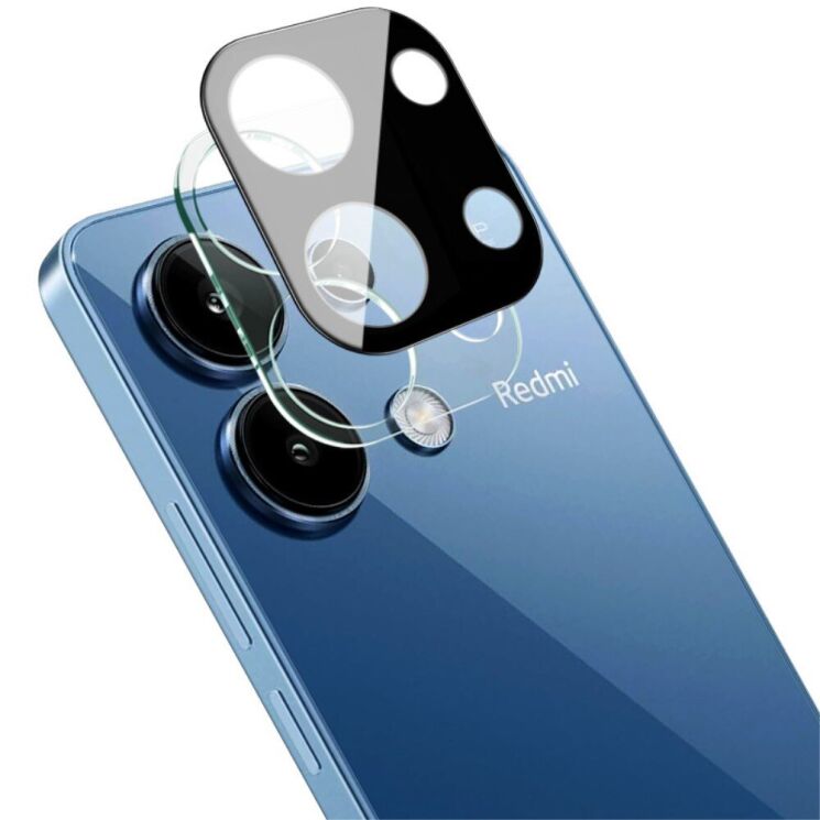 Защитное стекло на камеру IMAK Black Glass Lens для Xiaomi Redmi Note 13 - Black: фото 2 из 10