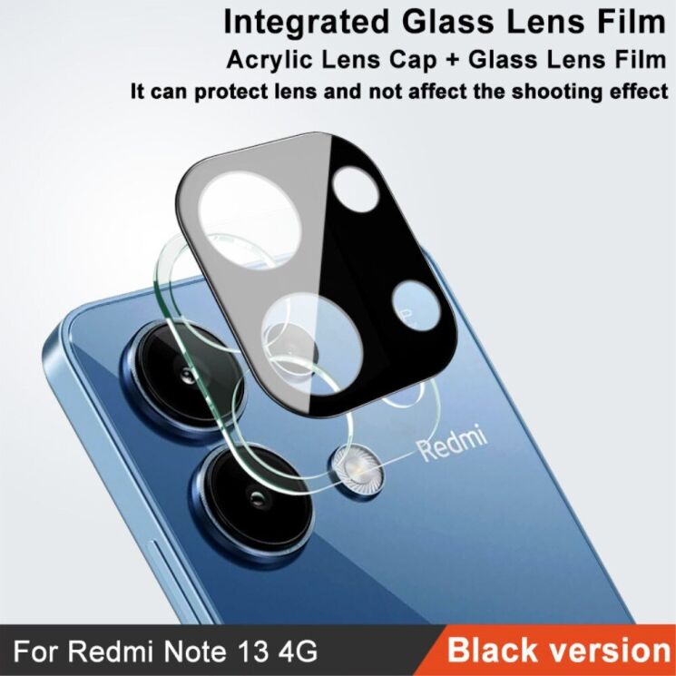 Защитное стекло на камеру IMAK Black Glass Lens для Xiaomi Redmi Note 13 - Black: фото 4 из 10