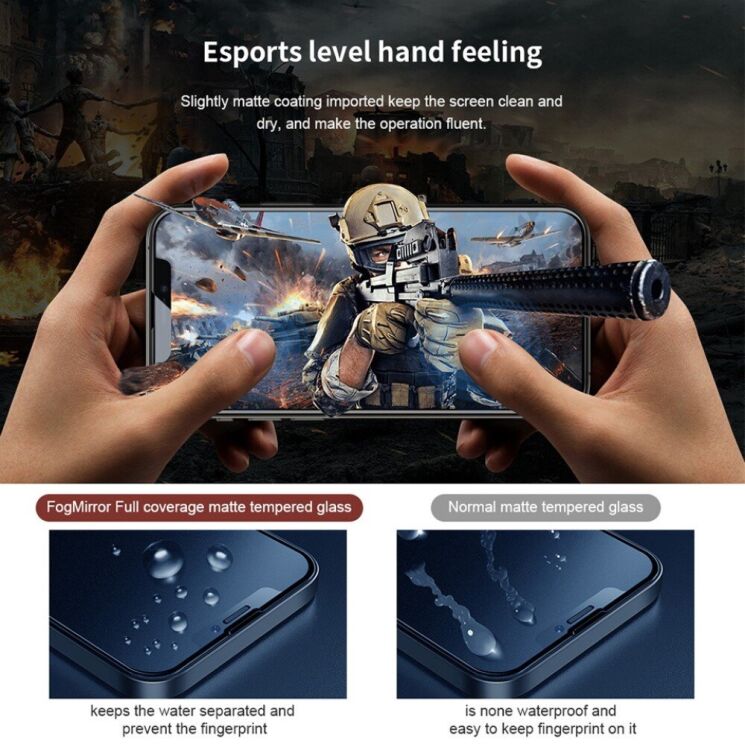 Защитное стекло NILLKIN FogMirror Full Coverage Matte для Apple iPhone 14 - Black: фото 11 из 16