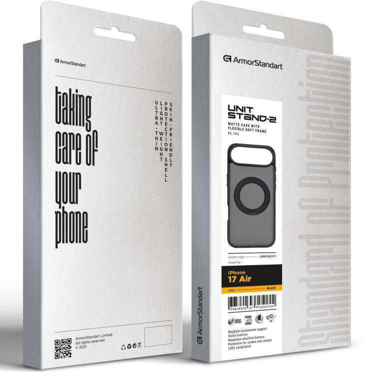 Захисний чохол ArmorStandart Unit Stand2 для iPhone Air - Black: фото 3 з 3