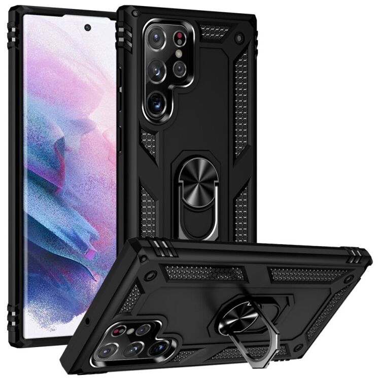 Защитный чехол Deexe Armor Case для Samsung Galaxy S22 Ultra (S908) - Black: фото 1 из 8