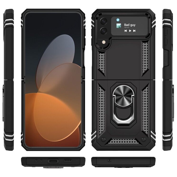 Защитный чехол Deexe Armor Case (FF) для Samsung Galaxy Flip 4 - Black: фото 3 из 8