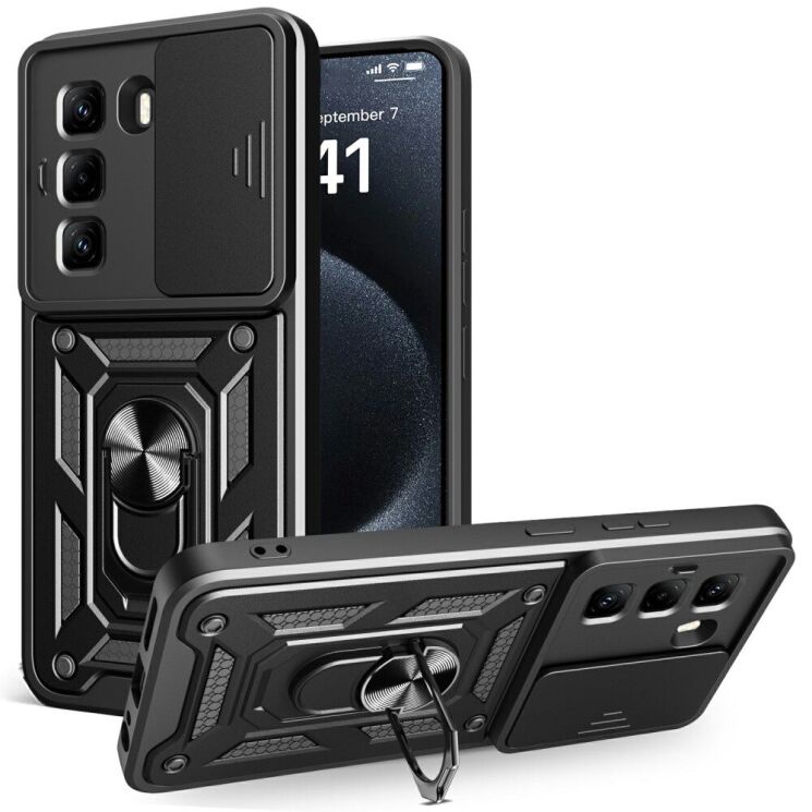 Защитный чехол Deexe Armor Shield для Infinix Hot 50 Pro - Black: фото 1 из 8