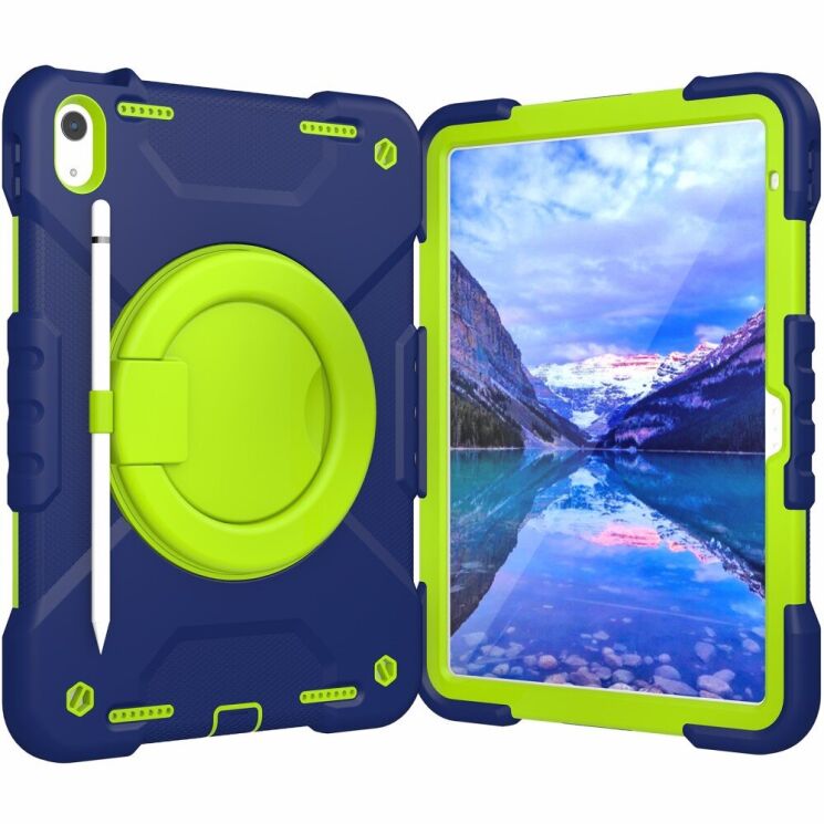 Защитный чехол Deexe Battle Case для Apple iPad 10.9 (2022) / iPad 11 (2025) - Blue / Green: фото 2 из 11