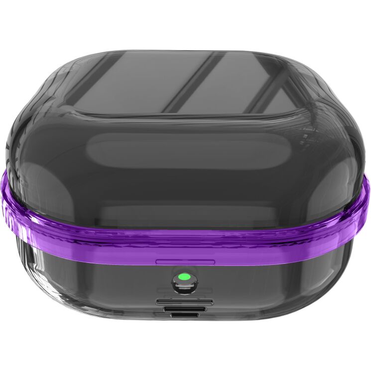 Защитный чехол Deexe Clear Guard для Samsung Galaxy Buds 4 / Buds 4 Pro - Black / Purple: фото 1 из 1