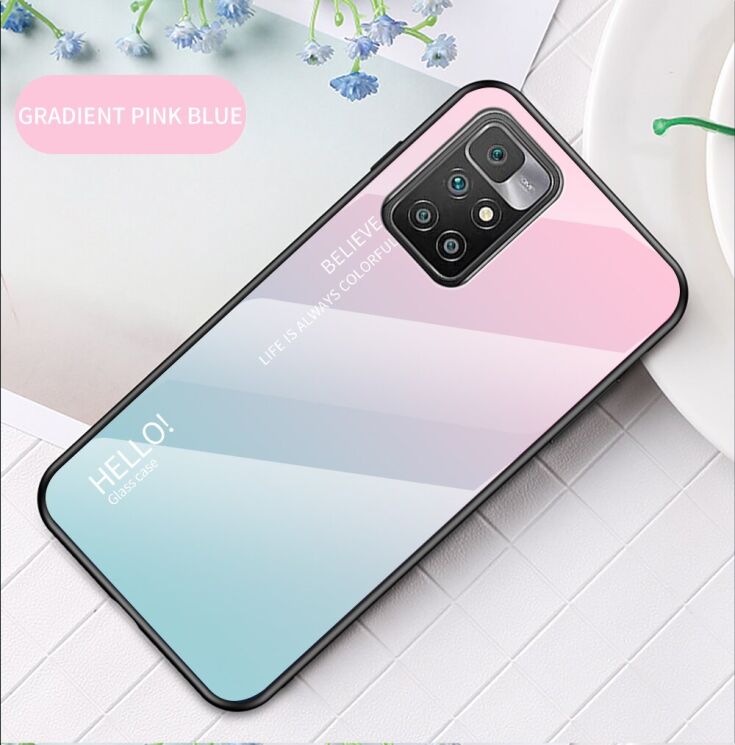 Защитный чехол Deexe Gradient Color для Xiaomi Redmi 10 / 10 (2022) / 10 Prime - Pink / Blue: фото 2 из 12
