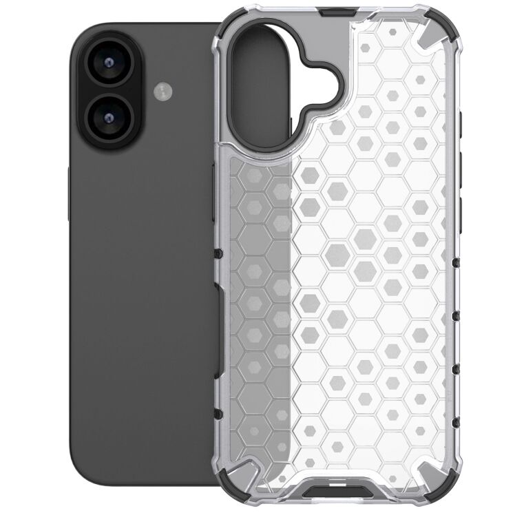 Защитный чехол Deexe Honeycomb Series для Apple iPhone 17 - Grey: фото 2 из 8