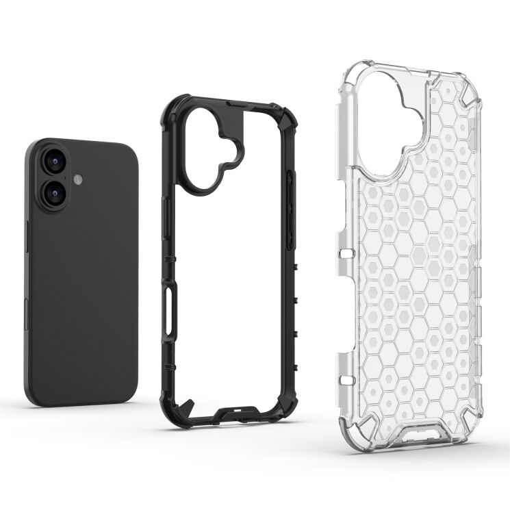 Защитный чехол Deexe Honeycomb Series для Apple iPhone 17 - Grey: фото 7 из 8