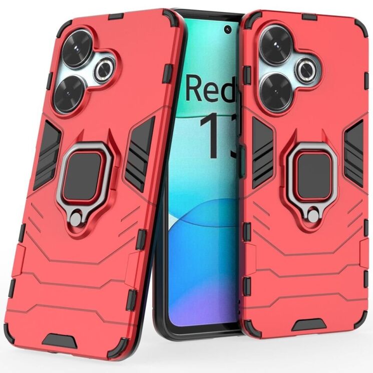 Защитный чехол Deexe Hybrid Case для Xiaomi Redmi 13 - Red: фото 1 из 6