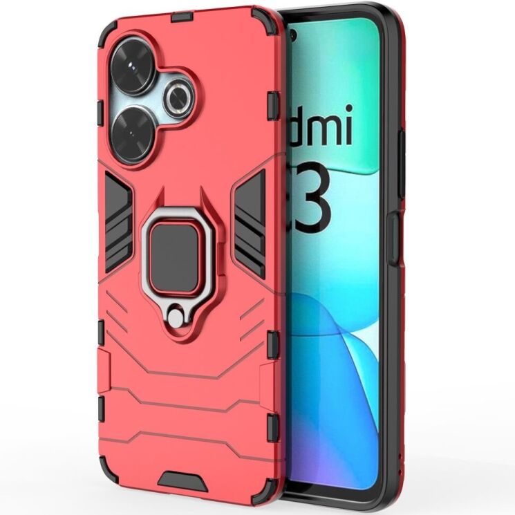 Защитный чехол Deexe Hybrid Case для Xiaomi Redmi 13 - Red: фото 2 из 6