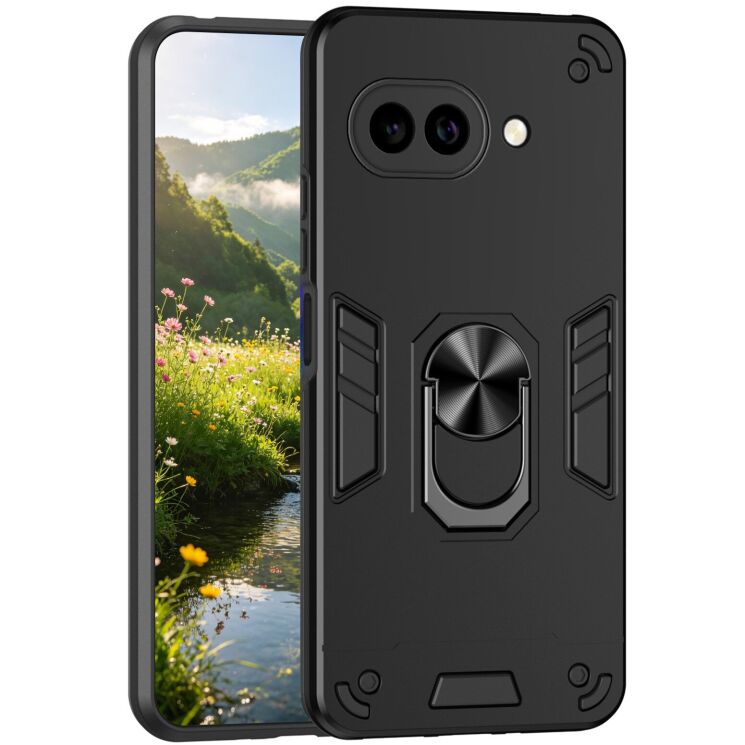 Защитный чехол Deexe Hybrid Shell для Google Pixel 10a - Black: фото 1 из 7