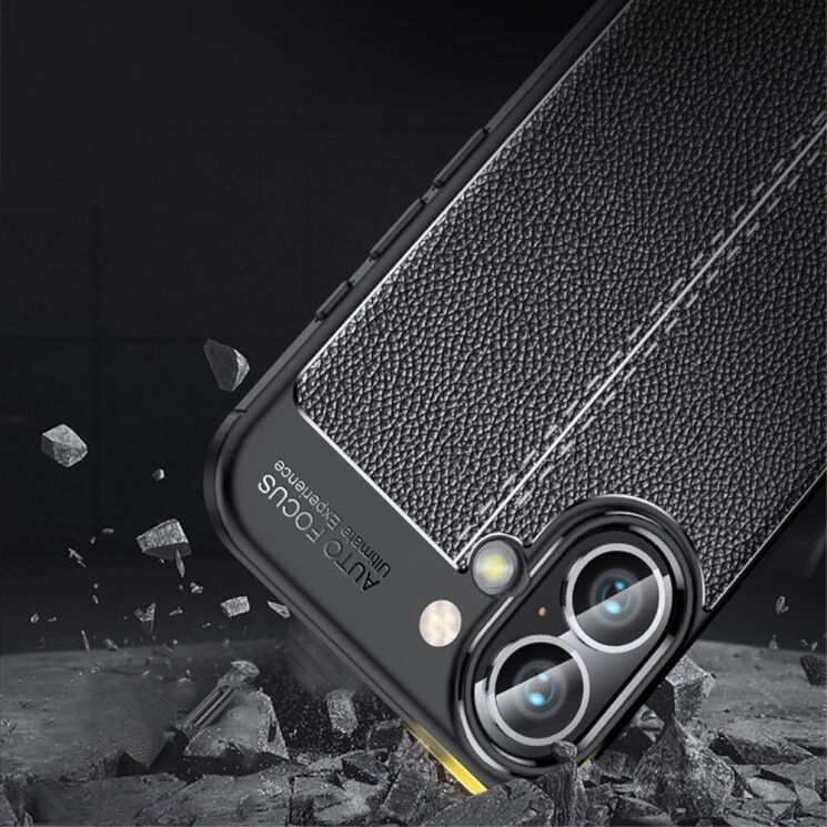 Защитный чехол Deexe Leather Cover для Apple iPhone 16 Plus - Black: фото 4 из 7