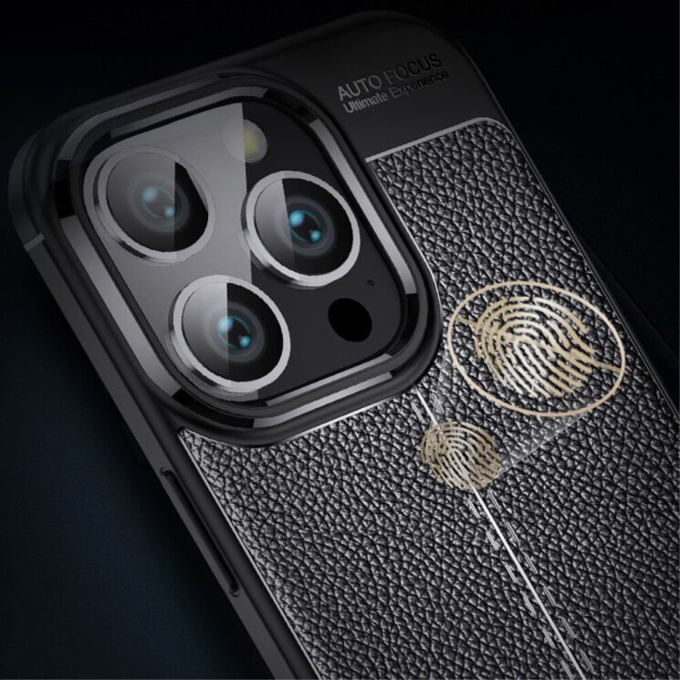 Защитный чехол Deexe Leather Cover для Apple iPhone 16 Pro - Black: фото 3 из 6