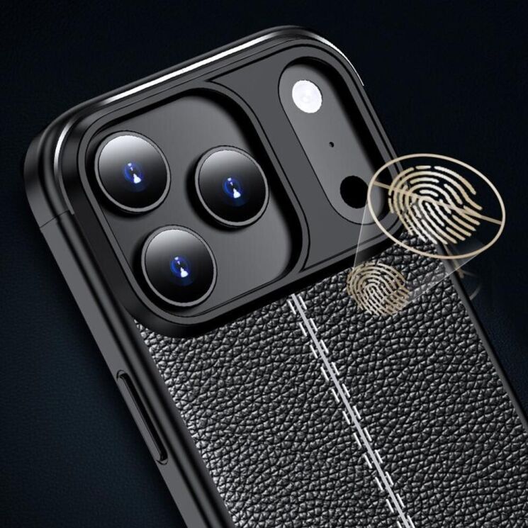 Захисний чохол Deexe Leather Cover для Apple iPhone 17 Pro - Black: фото 3 з 6