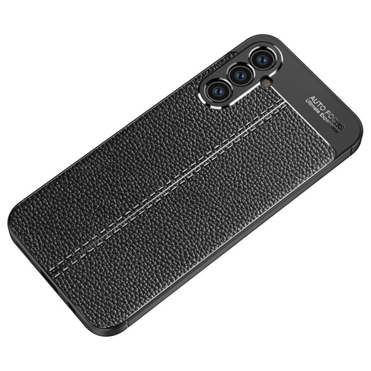 Защитный чехол Deexe Leather Cover для Samsung Galaxy A34 (A346) - Black: фото 1 из 7