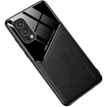 Защитный чехол Deexe Magnetic Leather Cover для OnePlus Nord 2 - Black: фото 1 из 7