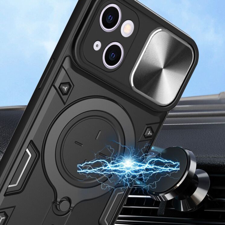 Защитный чехол Deexe Magnetic Space для Apple iPhone 13 - Silver: фото 6 из 8