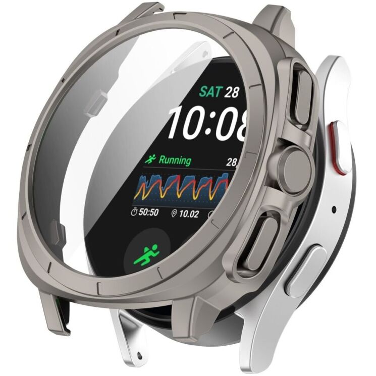 Захисний чохол Deexe Protective Frame для Samsung Galaxy Watch 7 (40mm) - Titanium: фото 1 з 7